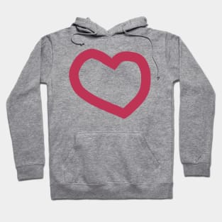 Viva Magenta Minimal Chunky Heart Valentines Day Hoodie